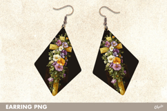 Religious Cross Earrings, Easter Earrings Teardrop PNG Product Image 1
