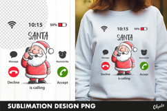 Santa Calling Tshirt PNG, Christmas Tshirt Design PNG Product Image 1