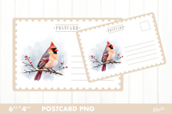 Christmas Card PNG. Cardinal Postcard PNG Product Image 1