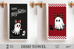 Happy Halloween Dish Towel Sublimation PNG, Ghost PNG Product Image 1