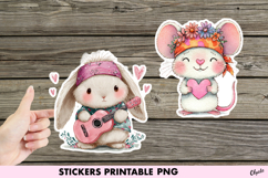 Funny Retro Animal Sticker PNG, Groovy Animal PNG Product Image 1