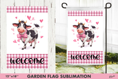 Funny Valentine Cow Garden Flag PNG Product Image 1