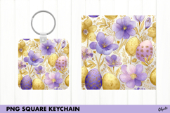 Watercolor Easter Keychain Sublimation PNG Product Image 1
