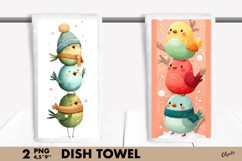 Funny Bird PNG, Christmas Bird Dish Towel PNG Product Image 1