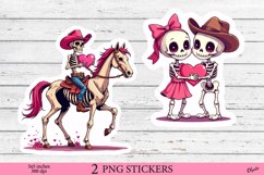 Anti Valentine’s Day. Funny Skeleton Stickers PNG Product Image 1