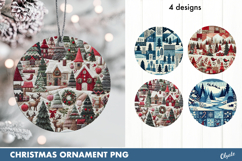 Winter Patchwork Ornament Sublimation PNG Product Image 1