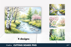 Spring Landscape Cutting Board PNG Product Image 1