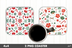 Dog Coaster PNG. Christmas Square Coaster PNG Product Image 1