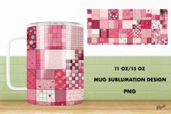 Patchwork Mug Sublimation. 11 OZ, 15 OZ Mug Wrap Product Image 1