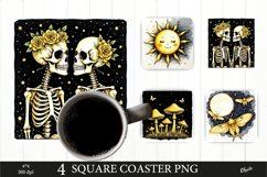 Black Magical Coaster PNG. Black and Gold Coaster PNG Product Image 1