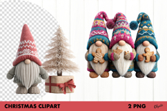 Winter Knitted Gnomes Clipart PNG Product Image 1