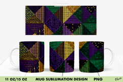 Mardi Gras Mug Sublimation Design, 11 OZ, 15 OZ Mug Wrap Product Image 1