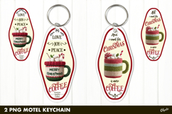 Christmas Motel Keychain PNG. Hot Coffee Quote PNG Product Image 1