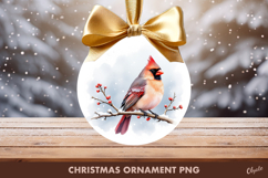 Cardinal Christmas Ornament Sublimation Product Image 1
