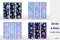 Snowflakes Tumbler Wrap PNG. 20 OZ Tumbler PNG Product Image 1