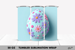 Easter Egg Tumbler Sublimation, 20 OZ Tumbler Wrap PNG Product Image 1