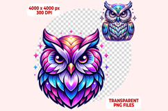 Glitter Owls PNG Clipart Bundle Product Image 6