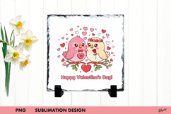Valentine Birds Slate Sublimation, Lovery Birds PNG Product Image 1