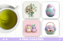 Easter Coaster PNG, Square Easter Coaster PNG Product Image 1