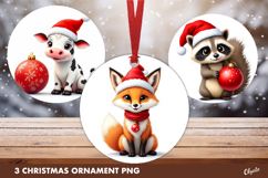 Cute Christmas Animal Ornament, Christmas Ornament PNG Product Image 1