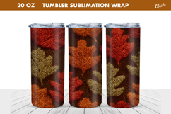 Cozy Fall Crochet Tumbler Wrap. Knitting Leaves Tumbler Product Image 1