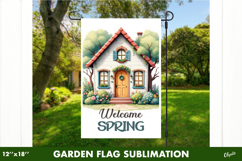 Spring Garden Flag PNG, Welcome Garden Flag PNG Product Image 1