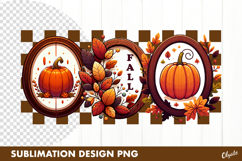 Pumpkin Sublimation, Autumn Frame Sublimation. Tshirt PNG Product Image 1