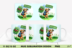 Cute Dog, Back to School Mug Sublimation, 11 OZ, 15 OZ Product Image 1