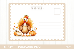 Thanksgiving Card PNG. Turkey Postcard PNG Product Image 1