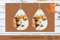 Cow Earrings Teardrop PNG. Autumn Cow Earrings PNG Product Image 1