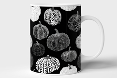 Black and White Pumpkin Seamless Pattern and Digital paper Product Image 7