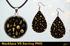 Celebration Jewelry Sublimation. Black and Gold PNG Product Image 1