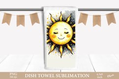 Celestial  Dish Towel Sublimation. Cute Magic Sun PNG Product Image 1