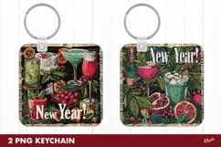New Year Keychain PNG, New Year Sublimation Product Image 1