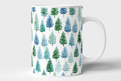 Watercolor Pine Trees Seamless Pattern and Digital paper Product Image 7