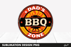 BBQ Retro Round Sublimation PNG, BBQ Badge PNG Product Image 1