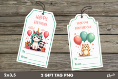 Birthday Gift Tag PNG, Kawaii labels, Gift Tag PNG Product Image 1