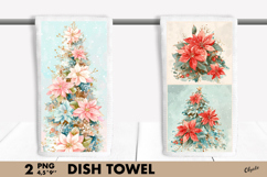 Watercolor Christmas Tree Dish Towel Sublimation Product Image 1