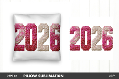2026 Pink Knitting Sublimation. Pillow Case PNG Product Image 1