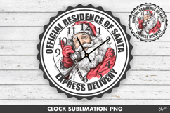 Christmas Clock Face Sublimation PNG. Santa Clock Design Product Image 1