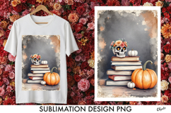 Tshirt Sublimation PNG. Vintage Book Stack Sublimation PNG Product Image 1