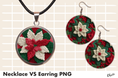 Crochet Necklace VS Earring Christmas Sublimation PNG Product Image 1