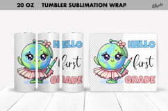 Hello First Grade Tumbler PNG. Globe Tumbler PNG Product Image 1