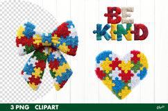 Faux Yarn Autism Sublimation, Autism Clipart PNG Product Image 1