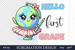 Back to School Sublimation. Funny Character Globe Product Image 1