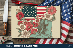 Retro Veterans Day PNG, Cutting Board Sublimation PNG Product Image 1