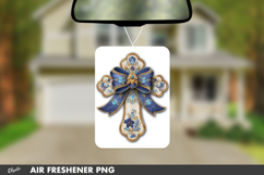 Easter Cross, Leather Religious Cross, Air Freshener PNG Product Image 1