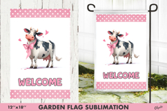 Funny Valentine Cow Garden Flag PNG Product Image 1
