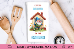 Garden Towel Sublimation, Spring Dish Towel Sublimation PNG Product Image 1