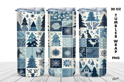 Winter Rustic Patchwork Sublimation. 20 OZ Tumbler Product Image 1